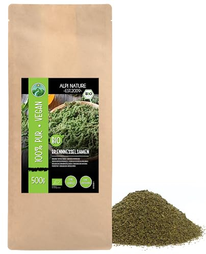 Alpi Nature Semi di Ortica BIO 500g, Semi di Ortica per Tè, Frullati e Insalate, Urtica dioica