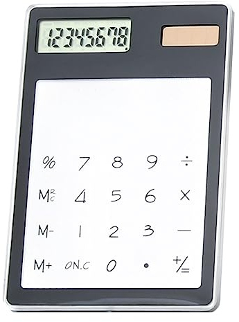 Septpenta Studentenfunktion Im Taschenformat, Solarbatterie Rechner, 8 Stelliges LCD Display, Tragbarer Transparenter Taschenrechner, Mini Buntrechner, Großes LCD Display und Tasten(Schwarz)