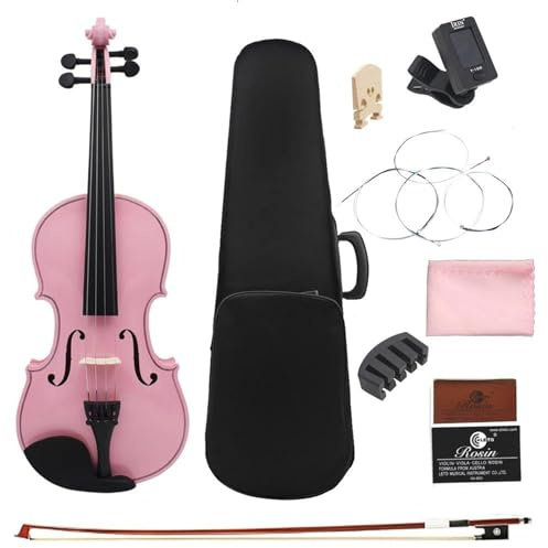 strumento violino Violino Professionale 4/4 Principianti Studente Violino Rosa Con Custodia Corde Per Arco Accordatore Muto Ponti Per Violino Set Accessori (Color : 4/4 Violin sets)