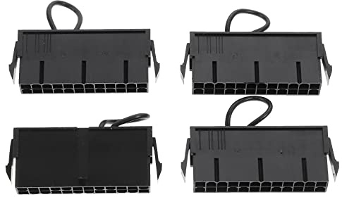 Angoily 4 Stück ATX Netzteil Jumperbrücke Netzteil Überbrückungswerkzeug aus Abs 20 und 24-pin Stecker Schwarz Kompatibel mit Netzteilen und Motherboards für Miner und Netzteiltests