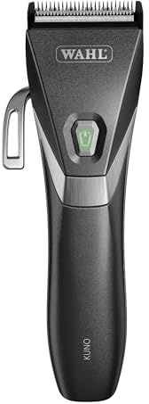 Wahl Kuno, Professioneller Akku-Haarschneider, bis zu 100 Minuten Laufzeit | Akku-Haarschneider mit Taper-Hebel, 7200 U/min bürstenloser Motor, 0,8-1,8 mm, nur 210 g, 6 Magnetkämme, Ladeständer