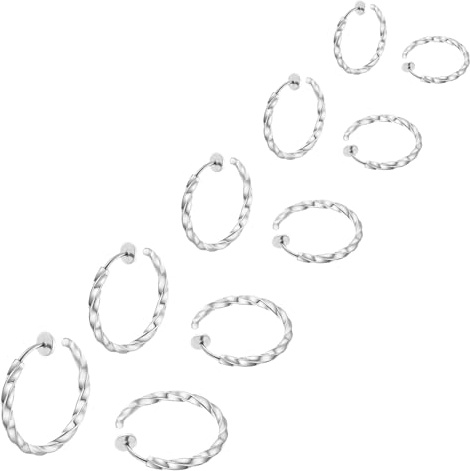 Hinvan 5 par örhängen i rostfritt stål klämma för kvinnor män flickor barn magnetiska örhängen Iman falska örhängen örhängen utan hål klämma 13 mm - 25 mm, 13MM 15MM 18MM 20MM 25MM, Rostfritt stål,