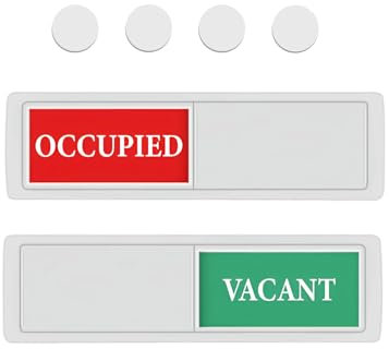 Occupied/Vacant Sliding Door Sign - Do Not Disturb Sign for Bathroom, Office & Conference Room