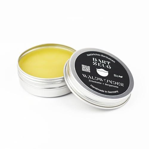 BARTZEUG Bartbalsam Waldwunder・Zirbelkiefer x Bergamotte・100% natürliches Bartbalm・Hält deinen Bart in Form ・Bartpflege für den Mann・50ml・Made in Germany