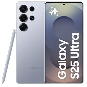 Samsung Galaxy S25 Ultra AI Telefono, 512 GB di archiviazione, 12 GB di RAM, Titanio Argento Blu, Smartphone Android, fotocamera da 200 MP, pennino S, batteria a lunga durata (versione BAE)