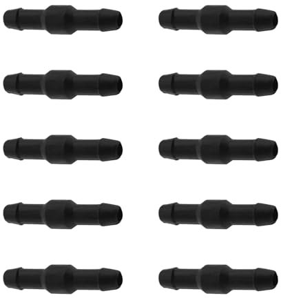 10-Pack Windshield Washer Hose Connector Black Straight Through Pipe Connectors | Universal Windscreen Washer Hose Joints for Cars, Vans & Trucks | Leak-Proof Automotive Water Tube Couplers
