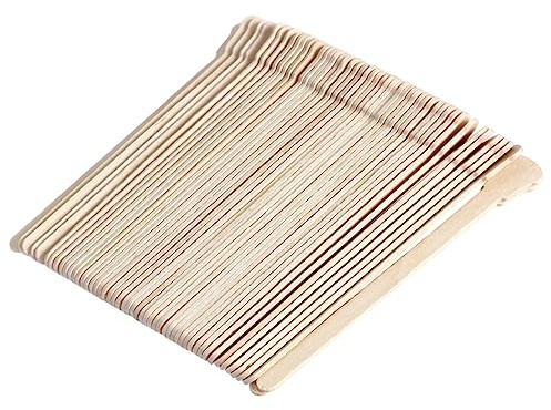 Healvian 100 Pezzi Spatole per Ceretta in Legno Monouso con Estremità Arrotondate per Utilizzo Pratico con Tutte le Cere Depilatorie, Calde a Strisce, per Uso Professionale in Salone