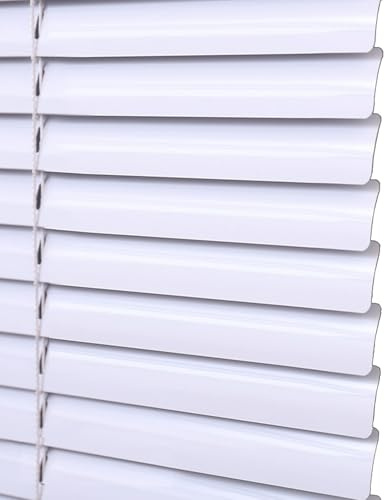 Generisch Aluminium Metall Jalousette, Horizontal 25mm lamellen Alu-Jalousie für Büro Zuhause Fenster und Türen, 75 cm x 130 cm/100 cm x 130 cm/110 cm x 130 cm, Anpassbare Sichtschutz Vorhäng(Weiß)