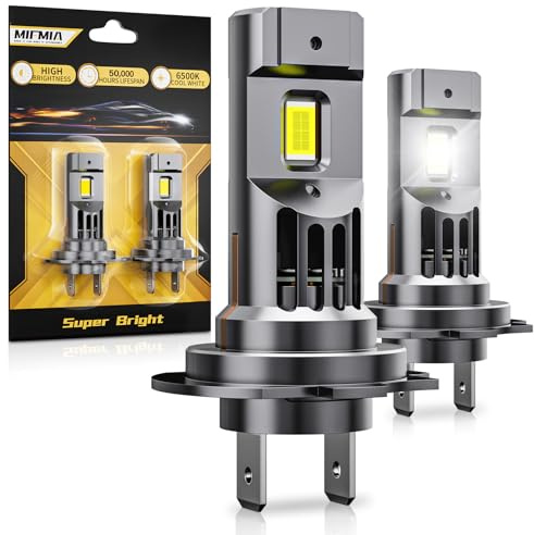 MIFMIA 𝖧𝟩 Bulbs, Real 1:1 Halogen Mini Size with Fan, 6500K Cool White, No Adapter Needed Plug-N-Play, Pack of 2, Interior Off Road Lights