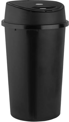 KetoBarrow 50L Touch Top Bin plastic kitchen bin recycling bin press top waste trash - Black