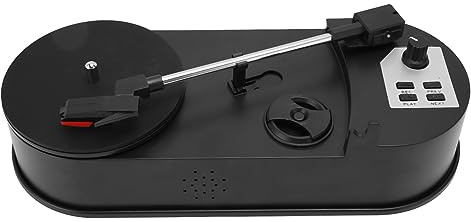 Lazmin112 Portable Record Player USB to MP3 Converter, 33 45 PRM Vintage Player with Stereo Output, Plug and Play, Supports External Speakers
