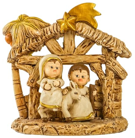 Estatua de belén de Navidad, figura de belén de Navidad, colección de la sagrada familia, decoración de mesa, adorno de mesa para interiores, estatua de resina con establo