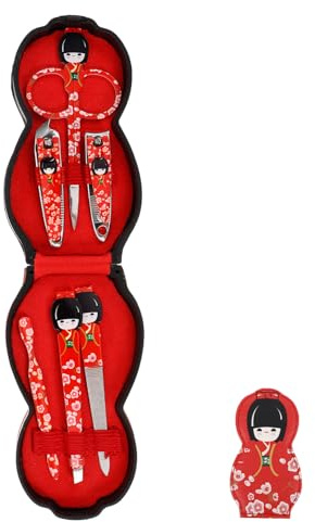 BAZEITFLOW Japanisches Nagelpflege set Edelstahl Maniküre Pediküre set mit Niedlichem Cartoon design Vielseitiges Reise nagelset für Damen und Herren Langlebiges Nagelpflege kit