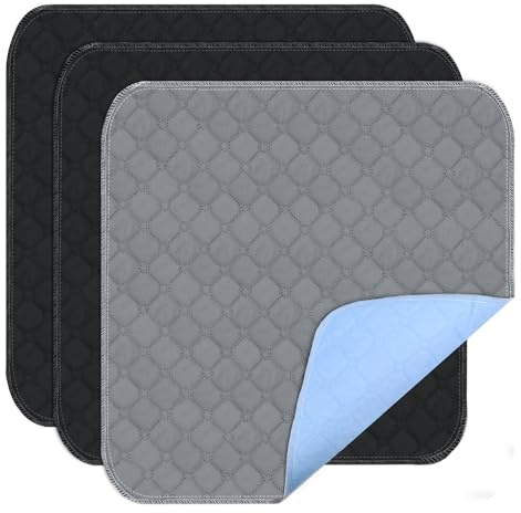 Protector para incontinencia, lavable, impermeable, para incontinencia, para incontinencia, lavable, 3 unidades de 50 x 50 cm, para incontinencia, impermeable, para sofá de silla de ruedas
