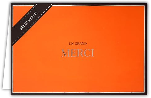 69-5166 Carte de Remerciements Un Grand Merci Mille Mercis – Carte de Vœux Prestige en Or Doré Brillant – Idée Cadeau Élégante – Avec Enveloppe Blanche – Format 12 x 17,5 cm – Fabriqué en France