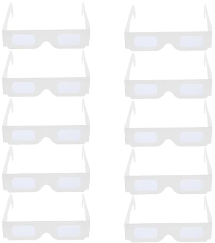 BESPORTBLE 25pcs White Paper 3d Diffraction Glasses for Festival Party Decorations, Portable Funny Photo Booth Eyewear Props, Rainbow Prism Effect
