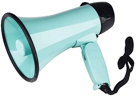 CGJdfjhE Megafon, 25 W tragbarer Bullhorn-Lautsprecher, einstellbare Lautstärkeregelung, Megaphon-Lautsprecher, Handmegaphon