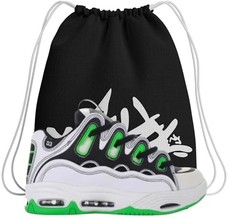 Scarpe da Skateboard – Osiris D3 2001 Bianco/Nero/Verde – Chunky Ammortizzate e Resistenti – Suola Grip – Stile Tecnico Streetwear - più Sacca