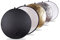 POLAM-FOTO 5-in-1 Tragbarer Lichtreflektor, EIN Faltbarer Fotoreflektor in Runder Form von 43/107 cm, Inklusive Weiß, Schwarz, Silber, Gold und Durchsichtig, mit Tragetasche.