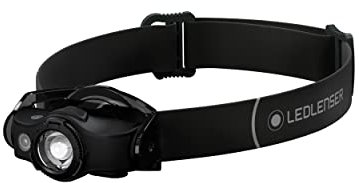 Ledlenser MH4 Stirn- und Mehrzwecklampe, Jagen, Angeln, Befestigungsclip, Akku- oder Batteriebetrieb möglich, 400 Lumen, Rotlichtfunktion, inkl. Akku