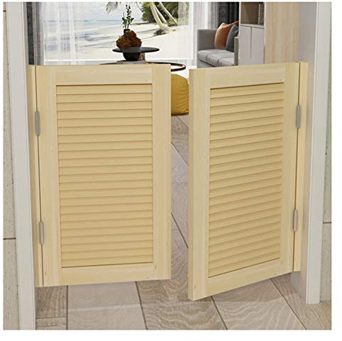 LIANGLIANG Schwingtüren Cafe Türe Massivholz Fensterläden Zauntür Innen Zimmer Abschneiden Metall Scharnier Automatisch Schließen, 2 Farben, 17 Größe (Color : A, Size : 100x100cm)
