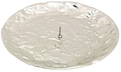 NKlaus Assiette à Bougie avec épine Ø 12,5cm Laiton nickelé Brillant Dessous de Plat 10590