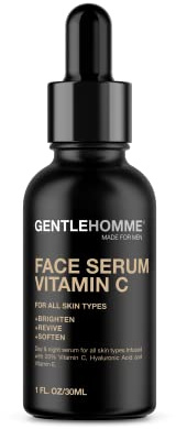 Gentlehomme - Vitamin C Gesichtsserum - Gesichtsserum für Männer - Mit 20% Vitamin C, Hyaluronsäure & Vitamin E - Hilft, die Haut aufzuhellen, zu beleben und zu erweichen - Tag- und Nachtserum - alle