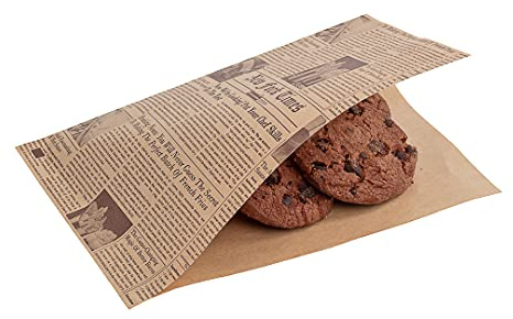 Restaurantware Bag Tek 6.25 x 4.75 Double Open Bags 100 Small Deli Paper Sheets - Disposable Greaseproof Newsprint Paper Deli Wrap Liners For Snacks Cookies And More