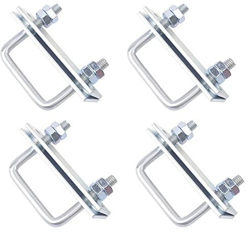 U-Bolzen U-Schrauben Schellen U-Bügelverschluss 4 Stück Quadratische Bolzen M8 Gewindebügel Mit Mutter Rahmen Und Unterlegscheibe für Werkstatt Rundstahlbolzen Rundstahlbügel