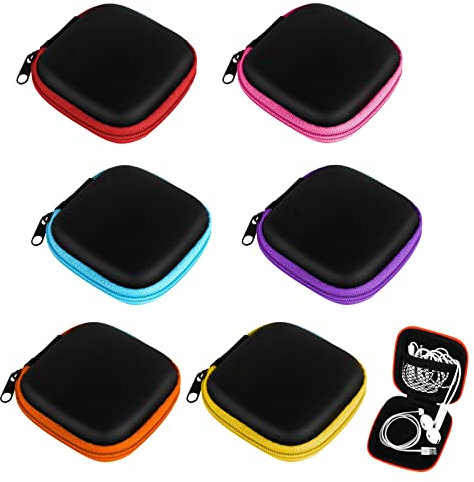 AWAVM 6 Stück Kopfhörer Tasche, Eva-Tragetasche Aufbewahrungstasche, Earphones Etui Case, Box Für Earbuds, Bluetooth, U Disk, Sd-Karten