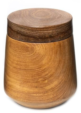 Rainforest Bowls Javanese Small Rounded Edge Mushiwan Wooden Bowl with Lid - 4 Diameter- Hot & Cold Friendly, Ultra-Durable- Japan-Inspired Custom Design Handcrafted by Indonesian Artisans