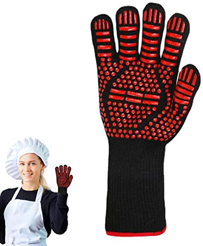 Lambo Guanti da barbecue | Guanti da barbecue spessi resistenti al calore per cucinare, guanti da cucina ignifughi per grigliare, grigliare, arrostire, cuocere, campeggio e affumicare