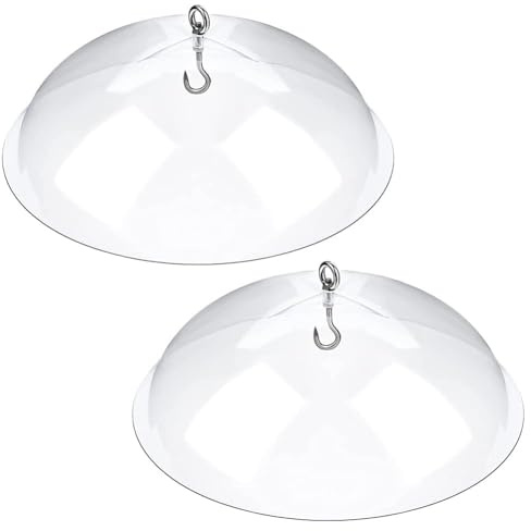 Tlilyy 2 Pack Bird Feeders with Dome Protective Cover for Hanging, Rain Protection, Garden