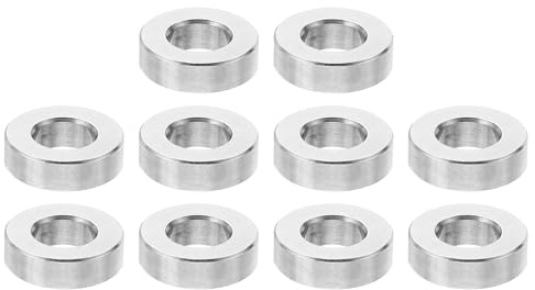 PATIKIL M6 Edelstahl Abstandshalter 10 Stück Flach Unterlegscheiben 6.2 mm ID x 12 mm OD x 4 mm L Distanzhülsen Abstandsschraube Abstandsbolzen Rund für 1/4 oder M6 Schraubenbolzen
