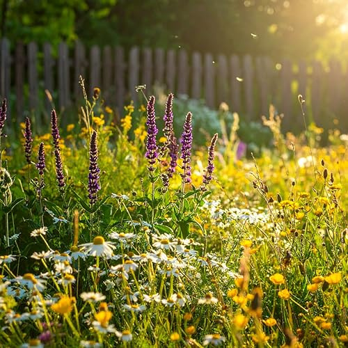 Blumen Set - 6 Verschiedene Pflanzen - Blumeninsel - Insektenfreundlicher Garten - Pflegeleichte mehrjährige Pflanzen Salbei Gänseblümchen Kamille Klee Löwenzahn Margerite