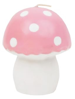 Talking Tables Pink Mushroom Shaped Pink Candle | Decorative Mushroom Candle for Birthday Gift, Mothers Day Gift, Easter Table Centrepiece, Woodland Decoration Unscented, Long Burn, 9cm