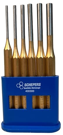 Splintentreiber Satz 6-tlg. 3-8 mm 150 mm Durchschläger aus Chrom-Vanadium | Durchmessern 3 - 4 - 5 - 6 - 7 - 8 mm