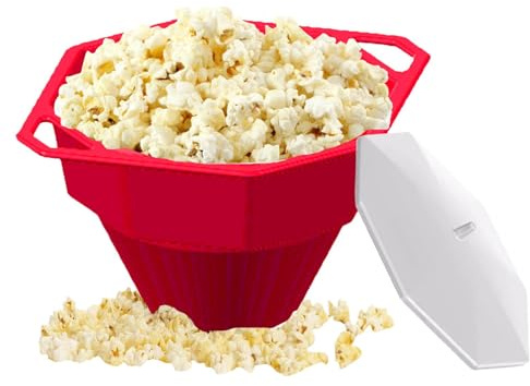 Popcornskål för mikrovågsugn - 28,5 x 24,4 x 14,6 cm popcornskål | Vikbar popcornskål för mikrovågsugn | Fällbar skål för popcorn för popcorn för mikrovågsugn | Vikbar skål för popcorn