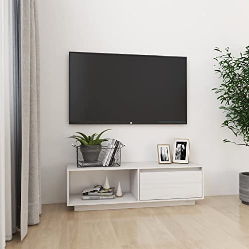 ShGaxin Meuble TV en bois massif de pin blanc 110 x 30 x 33,5 cm, meuble TV, meuble TV, meuble TV, meuble TV, meuble TV 809889
