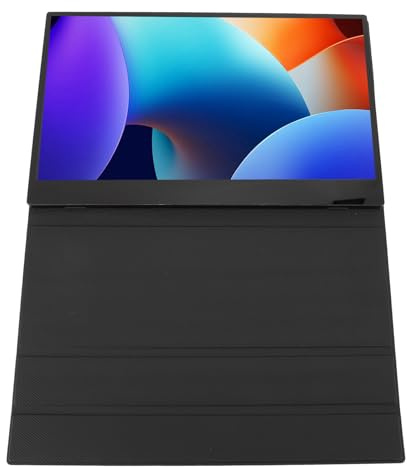 15.6 Inch Portable Display, 1920x1080P 16:9 External USB C Touch Screen Monitor with PU Leather Case, 178° Wide Viewing Angle, for Office Business Meeting Gaming
