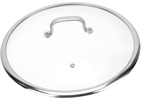 HOLIDYOYO Einstellbarer Gehärteter Glasdeckel Mit Edelstahlrand Hitzebeständigem Dampfauslass Und Robustem Griff Universeller Pfannen Wokdeckel Für Energiesparende Küche Und Professionelle g