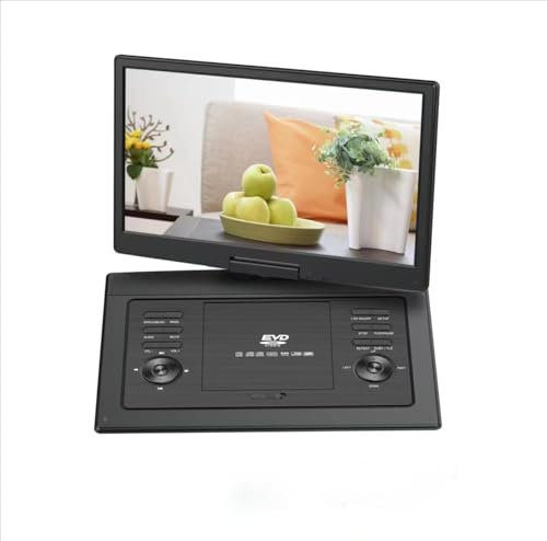 KCR 15,6 Zoll Tragbarer DVD-Player für Kinder und Auto, 15,6 Zoll LED-Bildschirm, DVB-T2 Tuner, wiederaufladbarer Akku, USB/HDMI/AV/Audio und mehrere Formate