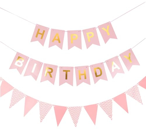 Tourima Geburtstagsdeko Set, Happy Birthday Girlande mit Wimpelkette, für Erwachsene und Kinder Geburtstag Party Dekoration Banner