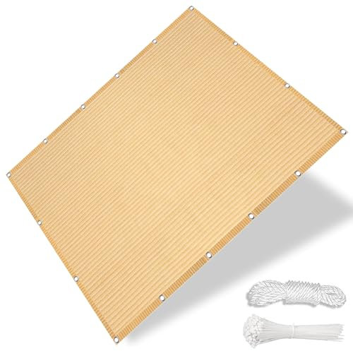 Sonnensegel Nach Maß mit Ösen 240 x 390 cm, Hdpe-Gewebe, Luftdurchlässig, Wasserdurchlässig, Abdeckplane Multifunktionales Zeltplane für Terrasse, Garten, Balkon, Beige