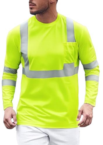 Vhersily Camicia da Lavoro Riflettente di Sicurezza, Esterno Estiva Fai-da-Te Maglietta Traspirante Ad Alta visibilità con Protezione di Avvertimento, Leggera, A Manica Lunga, Regalo Fratello