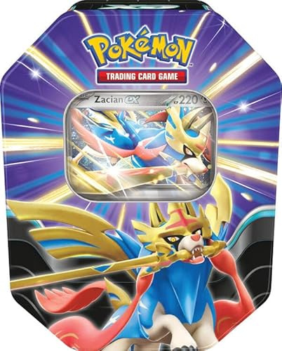 PKM - Tin 122 Zacian - EX - Deutsch - 4 Booster Packs + EX Karte inklusive mit LMS Trading Grußkarte