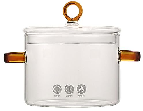 Alipis Pentola Vetro Borosilicato Manici per Pasta e al Design Trasparente e Facile da per Uso