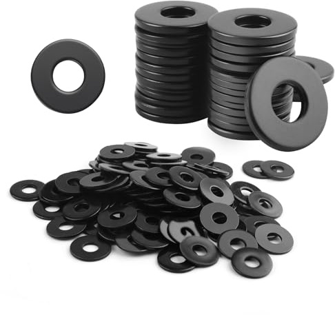 100 Stück Unterlegscheiben Schwarz M5 x 15 Flach Unterlegscheiben Metall Dichtscheiben Edelstahl Beilagscheiben Set Rostfreie Karosseriescheiben M5 Scheiben für Schrauben,Bolzen,Muttern,Gewindestange