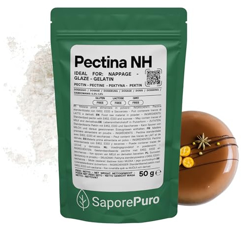 SaporePuro - Pectina NH 50 g per Nappage, Glasse e Gelatine | Alta Versatilità | Solubile in Acqua | Gluten Free