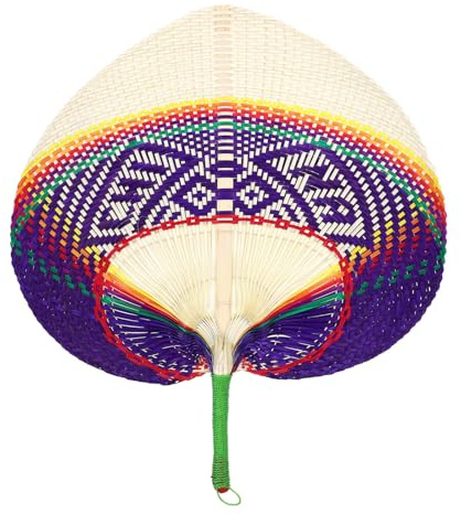 Mikikit Ventaglio Creativo Fatto a Mano in bambù Naturale Decorazione da Parete Vintage a Forma di Pesca Ventaglio di Palma Portatile per Rinfrescare e Abbellire Ambienti Estivi